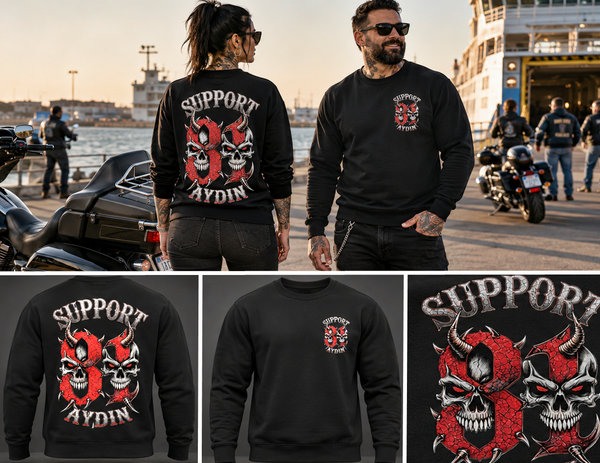 Infernal Twin Skulls Siyah Sweatshirt