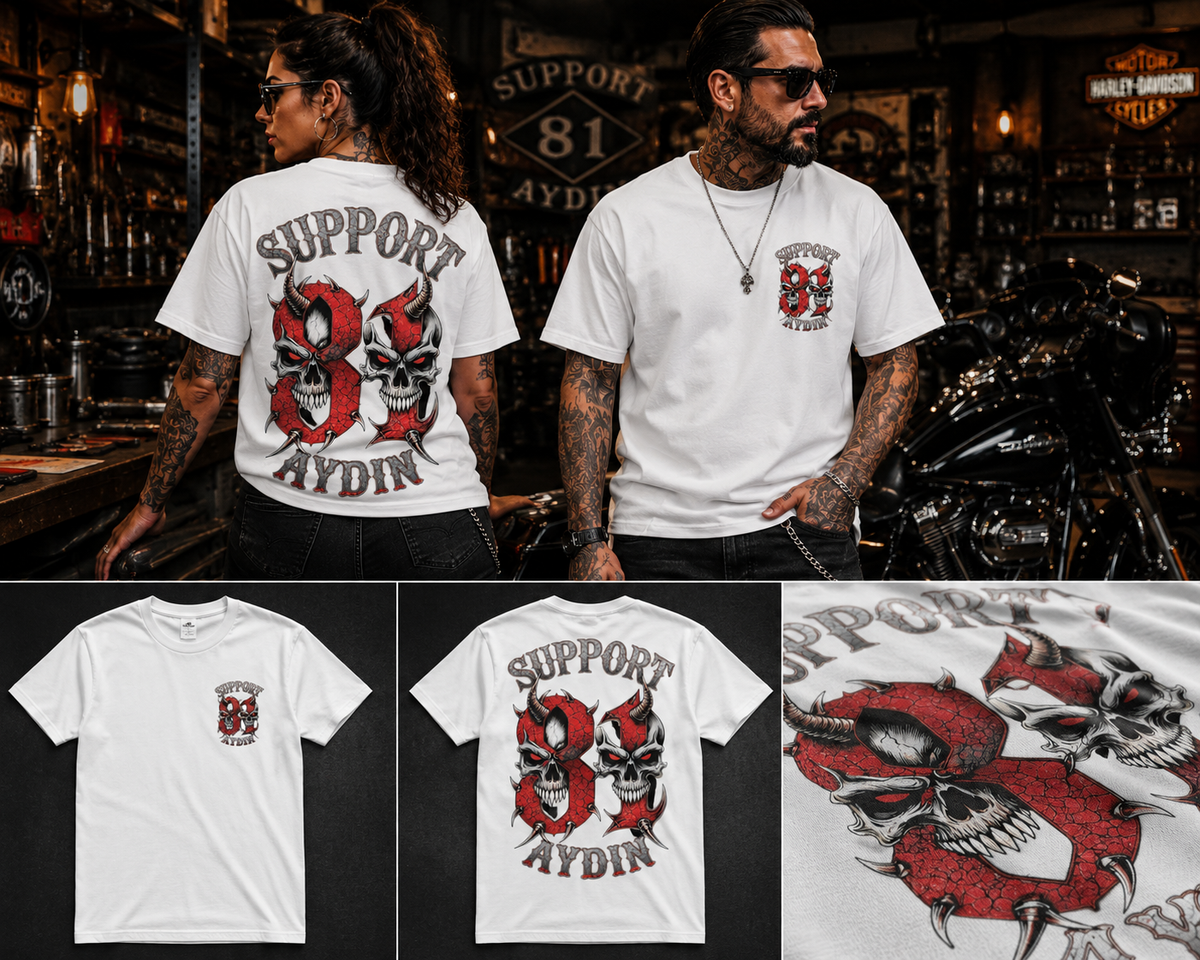 Infernal Twin Skulls Basic T-Shirt