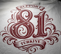 Retro Monogram Türkiye Beyaz Basic T-Shirt