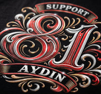 Retro Monogram Aydın Basic T-Shirt Siyah