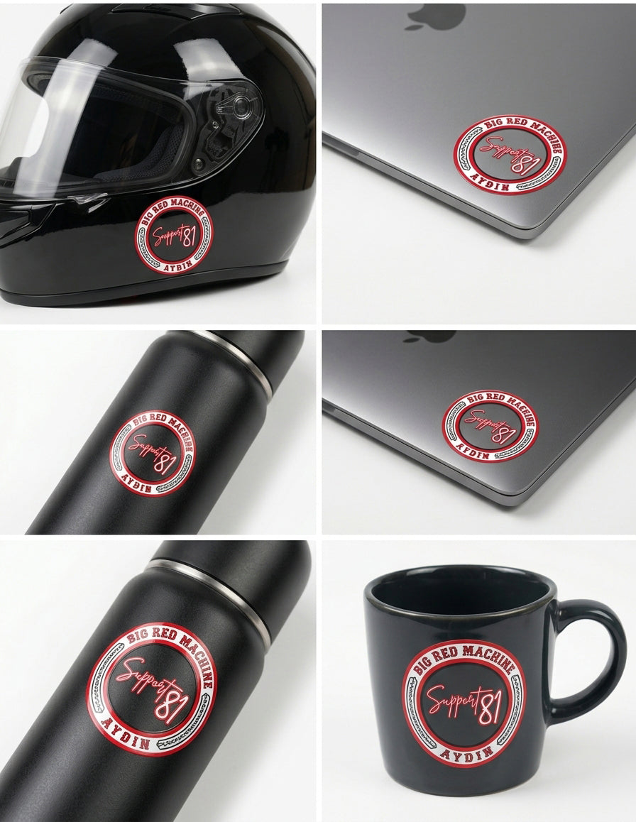 BIG RED MACHINE - SUPPORT81 AYDIN BEYAZ ÇERÇEVELİ 3D UV STICKER