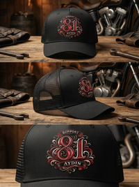 Retro Monogram Aydın Siyah Şapka