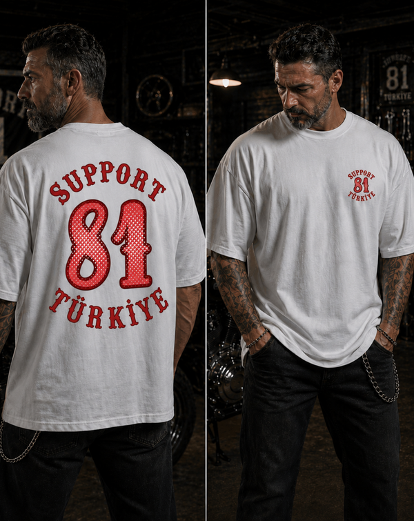 Support 81 Türkiye Oversize T-Shirt — Beyaz