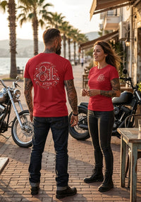 Retro Monogram Aydın Basic T-Shirt Kırmızı - lifestyle 1