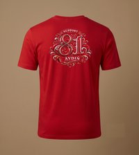 Retro Monogram Aydın Basic T-Shirt Kırmızı - arka