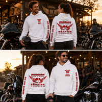 Red & White Full Back Hoodie — Beyaz