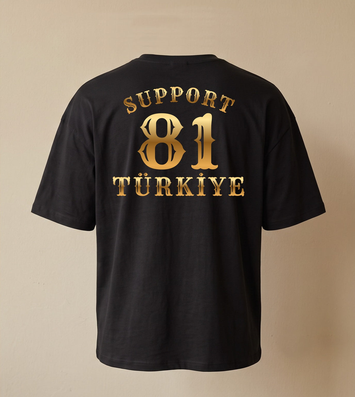 Midnight Gold Siyah Oversize T-Shirt