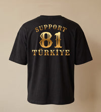 Midnight Gold Siyah Oversize T-Shirt