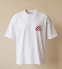 Retro Monogram Aydın Beyaz Oversize T-Shirt