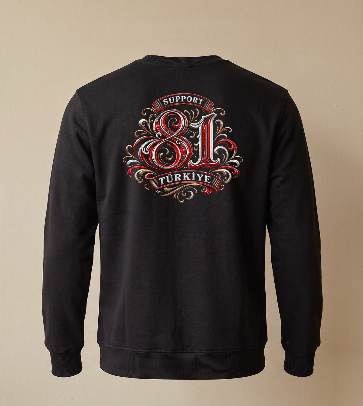 Retro Monogram Türkiye Siyah Sweatshirt