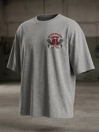 Iron Wings Gri Oversize T-Shirt