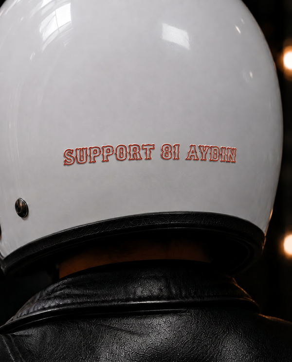 Support 81 Aydın 3D UV Sticker — kask üzerinde