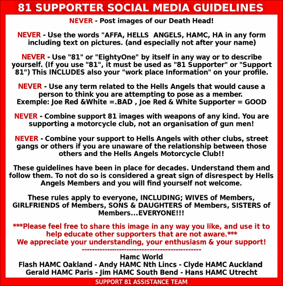 Support 81 Sosyal Medya Kuralları